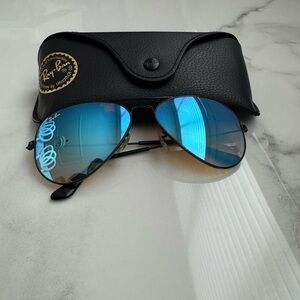 Ray-Ban Black and Blue Aviator Sunglasses